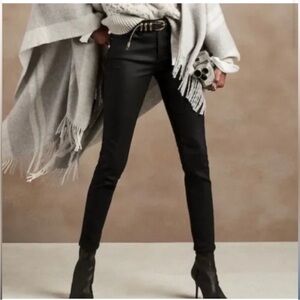 Banana Republic Jeans Black Coated Mid-Rise Skinny Jeans Size 29/8 Regular